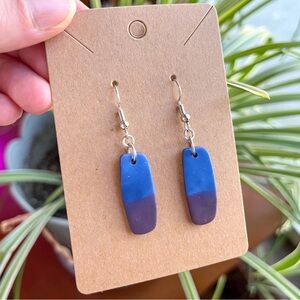 Burgundy & Blue Dangle Earrings